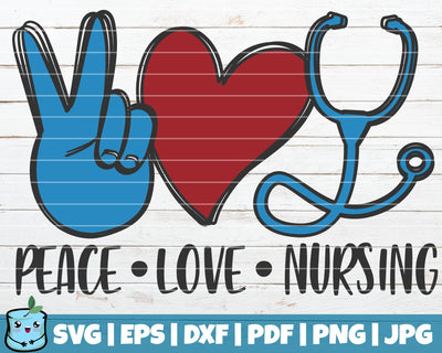 Peace Love Nursing SVG MintyMarshmallows 