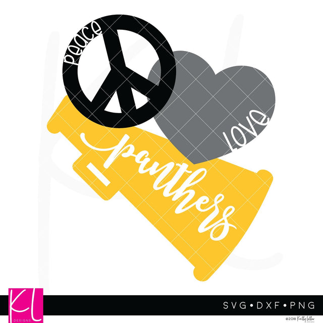 Peace Love Panthers SVG Kelly Lollar Designs 