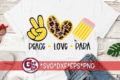 Peace Love Para-SVG DXF EPS PNG SVG Greedy Stitches 