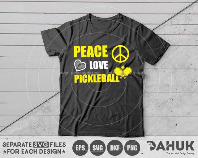 Peace love pickleball, Pickleball Tshirt, Pickleball Shirt SVG, EPS, DXF SVG dahukdesign 