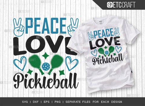 Peace Love Pickleball SVG Bundle, Pickleball Svg, Sports Svg, Pickleball Game Svg, Pickleball Tshirt Design, Pickleball Quotes, ETC T00198 SVG ETC Craft 
