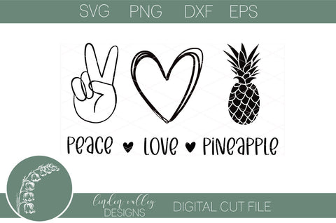 Peace Love Pineapple Svg-Peace Love- Pineapple Svg SVG Linden Valley Designs 