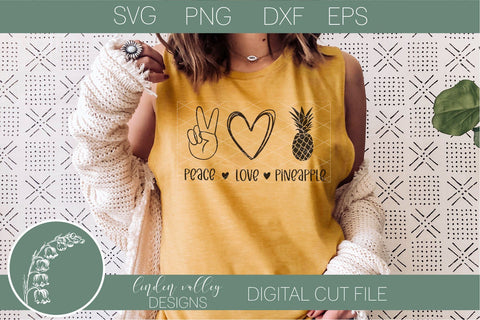 Peace Love Pineapple Svg-Peace Love- Pineapple Svg SVG Linden Valley Designs 