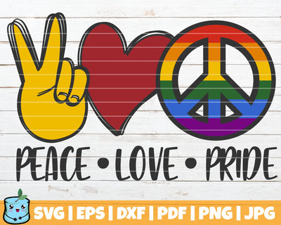 Peace Love Pride SVG MintyMarshmallows 