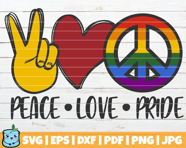 Peace Love Pride SVG MintyMarshmallows 