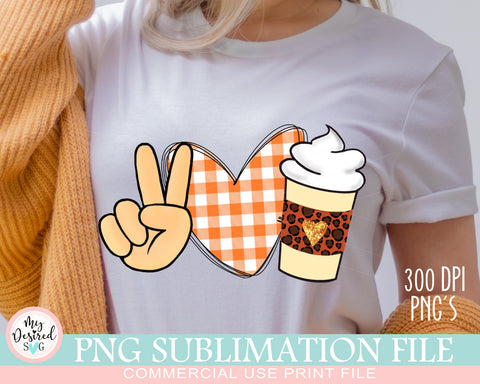 Peace Love Pumpkin Spice PNG, Halloween Design, Pumpkins Leopard PNG, Funny Halloween PNG, Love Fall Png, Sublimation Designs Downloads Sublimation MyDesiredSVG 