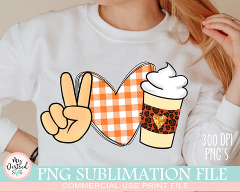 Peace Love Pumpkin Spice PNG, Halloween Design, Pumpkins Leopard PNG, Funny Halloween PNG, Love Fall Png, Sublimation Designs Downloads Sublimation MyDesiredSVG 