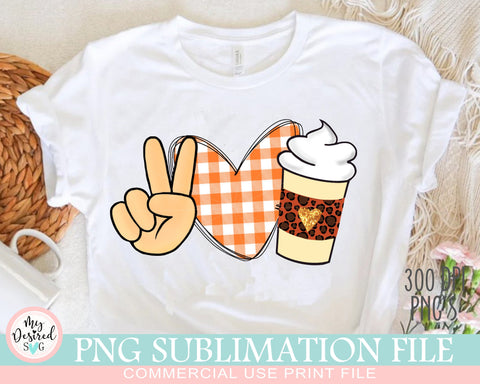 Peace Love Pumpkin Spice PNG, Halloween Design, Pumpkins Leopard PNG, Funny Halloween PNG, Love Fall Png, Sublimation Designs Downloads Sublimation MyDesiredSVG 