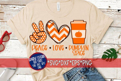 Peace Love Pumpkin Spice-SVG DXF EPS PNG SVG Greedy Stitches 