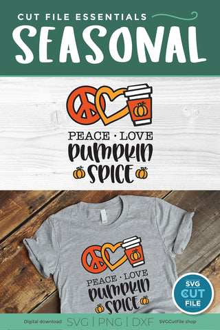 Peace Love Pumpkin spice svg SVG SVG Cut File 