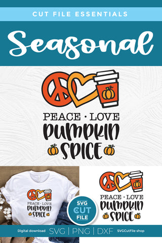 Peace Love Pumpkin spice svg SVG SVG Cut File 