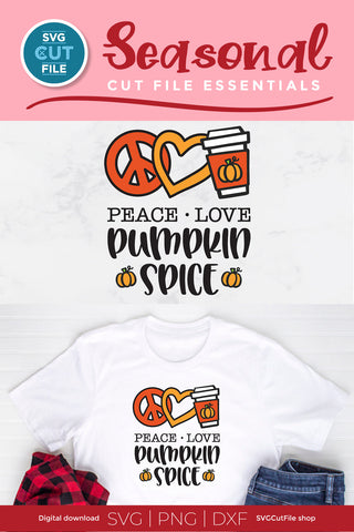 Peace Love Pumpkin spice svg SVG SVG Cut File 