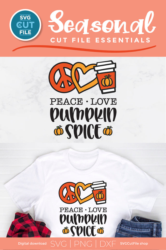 Peace Love Pumpkin spice svg SVG SVG Cut File 