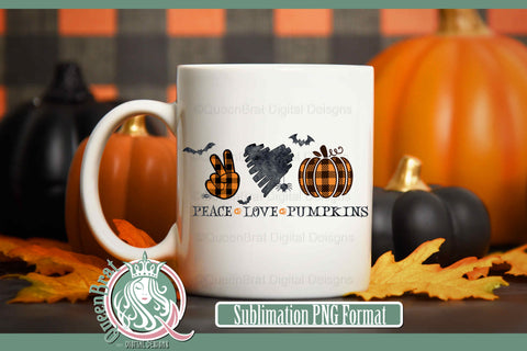 Peace Love Pumpkins Sublimation Sublimation QueenBrat Digital Designs 