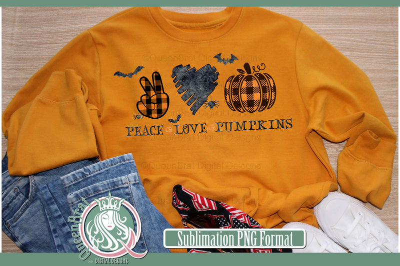 Peace Love Pumpkins Sublimation Sublimation QueenBrat Digital Designs 
