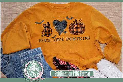 Peace Love Pumpkins Sublimation Sublimation QueenBrat Digital Designs 