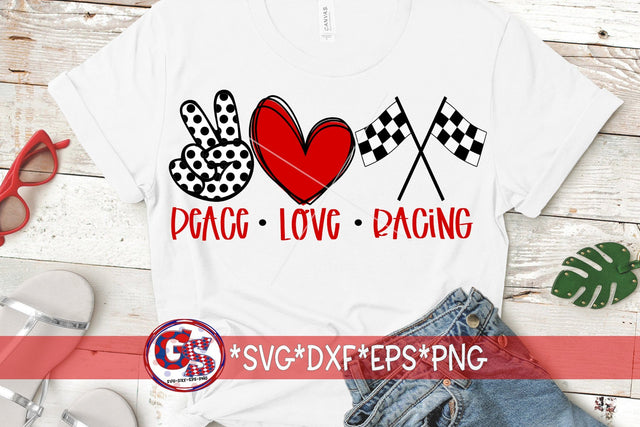 Peace Love Racing SVG DXF EPS PNG SVG Greedy Stitches 