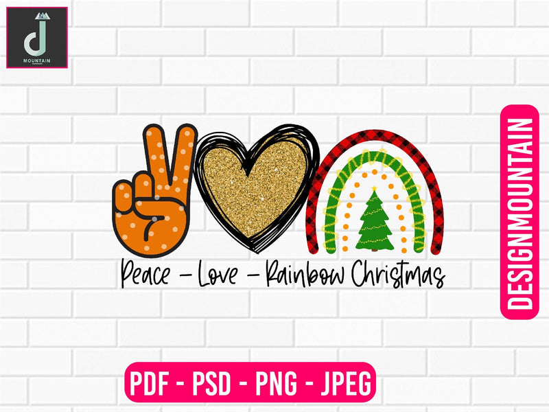 Peace love rainbow Christmas sublimation design, Christmas Bundle Png, Merry Christmas Png, Christmas Png Sublimation Alihossainbd 