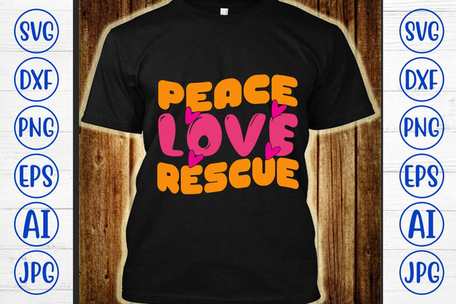 Peace Love Rescue Retro SVG SVG Syaman 