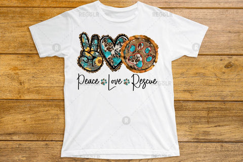 Peace love rescue SVG Sublimation Regulrcrative 