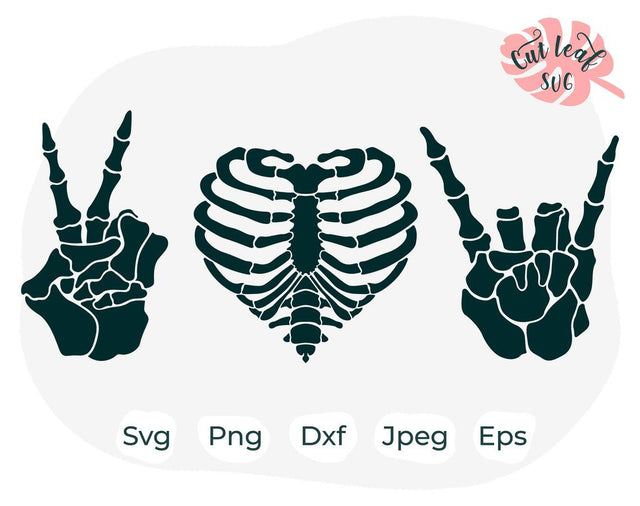 Peace Love Rock svg, Radiology svg, Rock Hand svg, Rock Music svg, music svg, skeleton svg, sarcastic svg, peace love svg, rock n roll svg SVG CutLeafSvg 