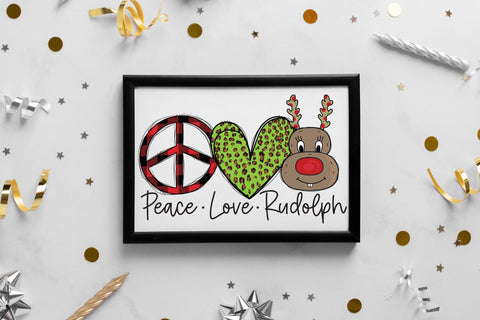 Peace Love Rudolph, Christmas PNG Sublimation Sublimation CraftLabSVG 