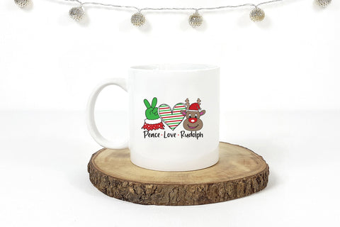 Peace Love Rudolph - Christmas Sublimation Design Sublimation CraftLabSVG 