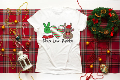 Peace Love Rudolph - Christmas Sublimation Design Sublimation CraftLabSVG 