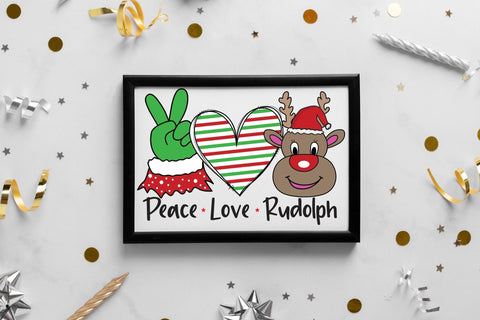 Peace Love Rudolph - Christmas Sublimation Design Sublimation CraftLabSVG 