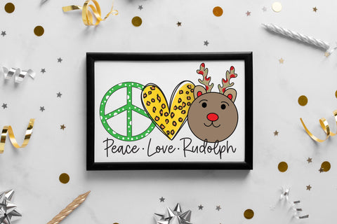Peace Love Rudolph PNG Christmas Sublimation Sublimation CraftLabSVG 