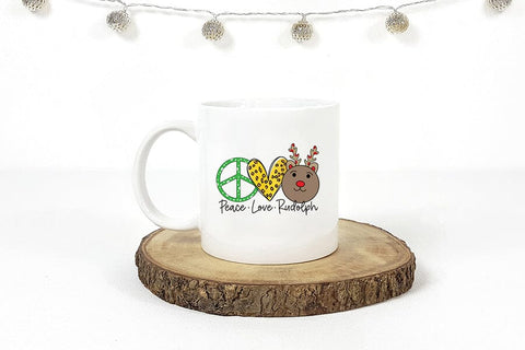 Peace Love Rudolph PNG Christmas Sublimation Sublimation CraftLabSVG 