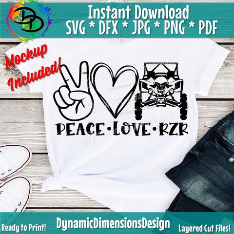 Peace Love RZR SVG DynamicDimensionsDesign 