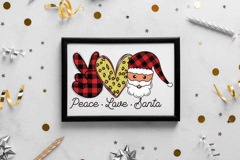Peace Love Santa, Christmas PNG Sublimation Sublimation CraftLabSVG 