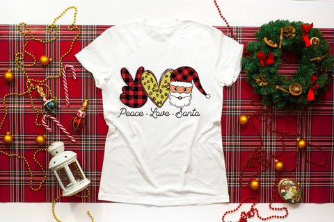 Peace Love Santa, Christmas PNG Sublimation Sublimation CraftLabSVG 