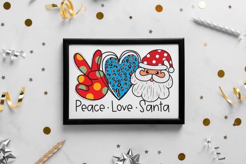 Peace Love Santa - Christmas Sublimation Design Sublimation CraftLabSVG 