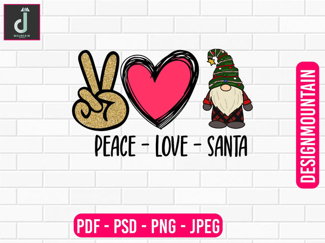 Peace love santa png design, Christmas Bundle Png, Merry Christmas Png, Christmas Png Sublimation Alihossainbd 