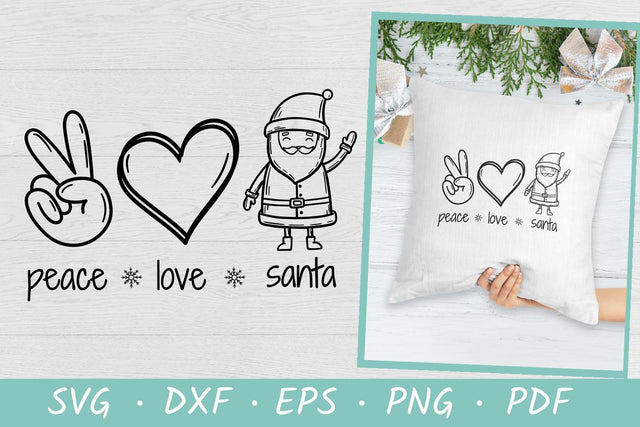 Peace Love Santa SVG | Christmas SVG SVG Irina Ostapenko 