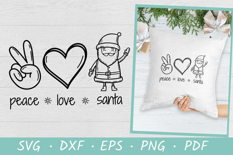 Peace Love Santa SVG | Christmas SVG SVG Irina Ostapenko 