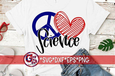 Peace Love Science-SVG DXF EPS PNG SVG Greedy Stitches 
