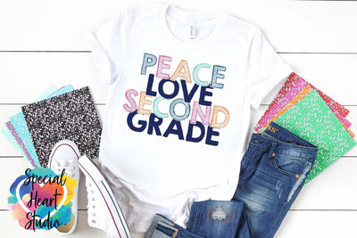 Peace Love Second Grade SVG Special Heart Studio 