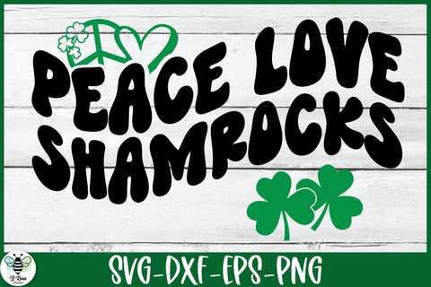 Peace Love Shamrocks SVG | St. Patrick's Day SVG SVG B Renee Design 