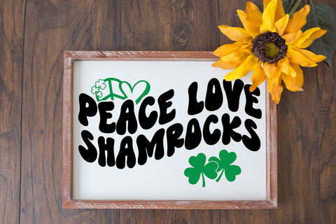 Peace Love Shamrocks SVG | St. Patrick's Day SVG SVG B Renee Design 