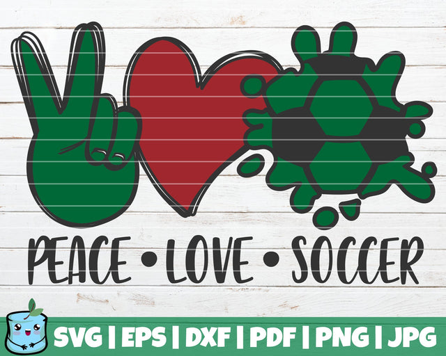 Peace Love Soccer SVG MintyMarshmallows 