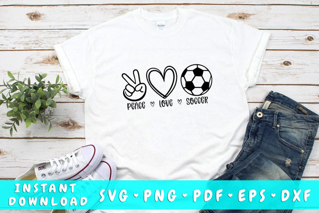 Peace Love Soccer SVG SVG HappyDesignStudio 