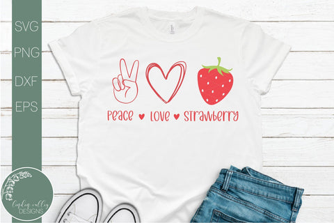 Peace Love Strawberries Svg-Peace Love Quote Svg SVG Linden Valley Designs 