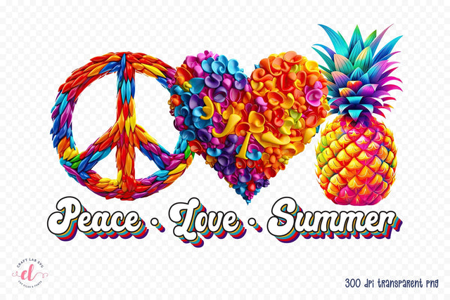 Peace Love Summer PNG Sublimation Design Sublimation CraftLabSVG 