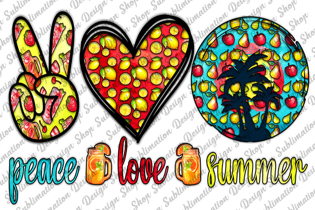 Peace Love Summer Png, Summer Sublimation, Fruits Png, Love Summer Png, Drink Png, Instant Download, Sublimation Design, Digital Download Sublimation SublimationDesignShop 
