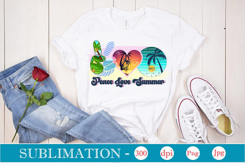 Peace Love Summer Sublimation SVGs,Quotes and Sayings,Food & Drink,On Sale, Print & Cut Sublimation DesignPlante 503 