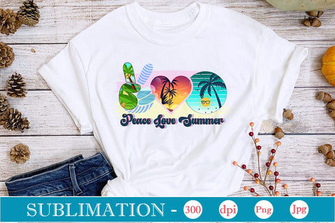 Peace Love Summer Sublimation SVGs,Quotes and Sayings,Food & Drink,On Sale, Print & Cut Sublimation DesignPlante 503 