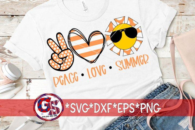 Peace Love Summer-SVG DXF EPS PNG SVG Greedy Stitches 